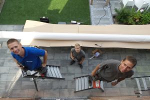 7,5 meter breed zonnescherm in benthuizen 3